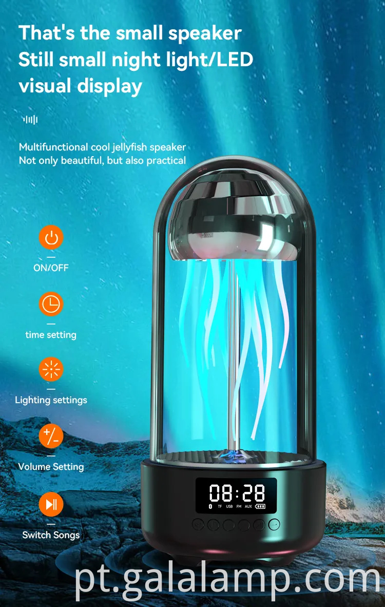 Alto -falante Bluetooth Intelligent Wireless, luz respiratória colorida, portátil inteligente